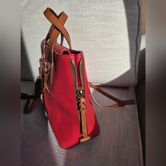 Dooney & Bourke Pinkish-Red Leather Handbag - Picture 3 of 9